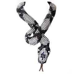 Hanna Bernhard Paris Monumental Serpent Collar Snake Embellished Necklace 