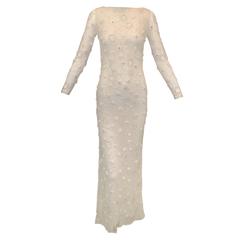 S/S 1995 Atelier Versace Gianni Ivory Silk Embellished Wedding Bridal Gown Dress 3