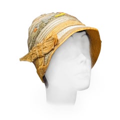 1920s Yellow Cloche Hat