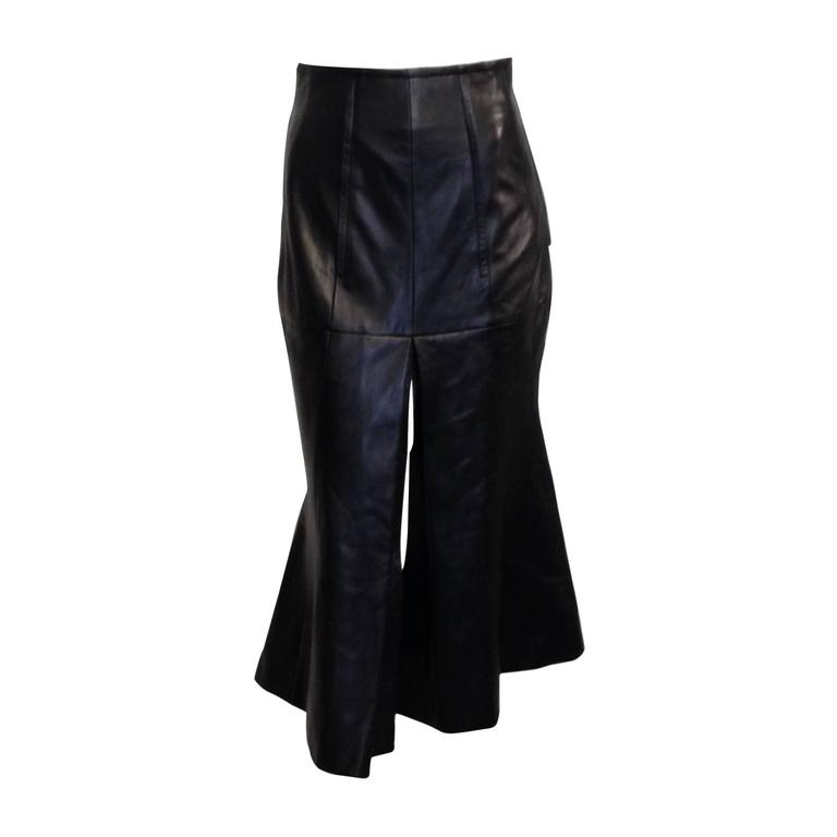 Christian Dior Black Leather Skirt at 1stDibs