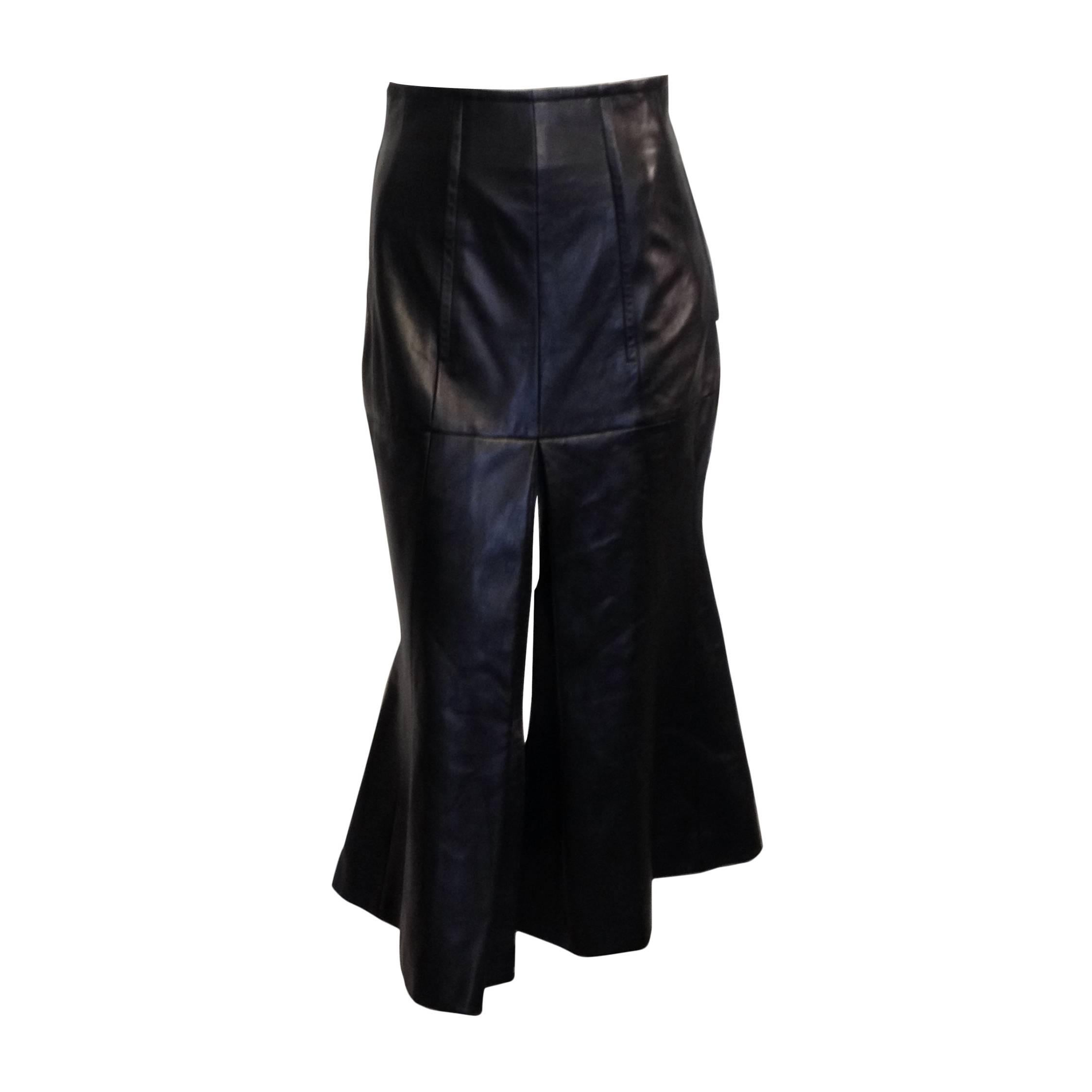 Christian Dior Black Leather Skirt