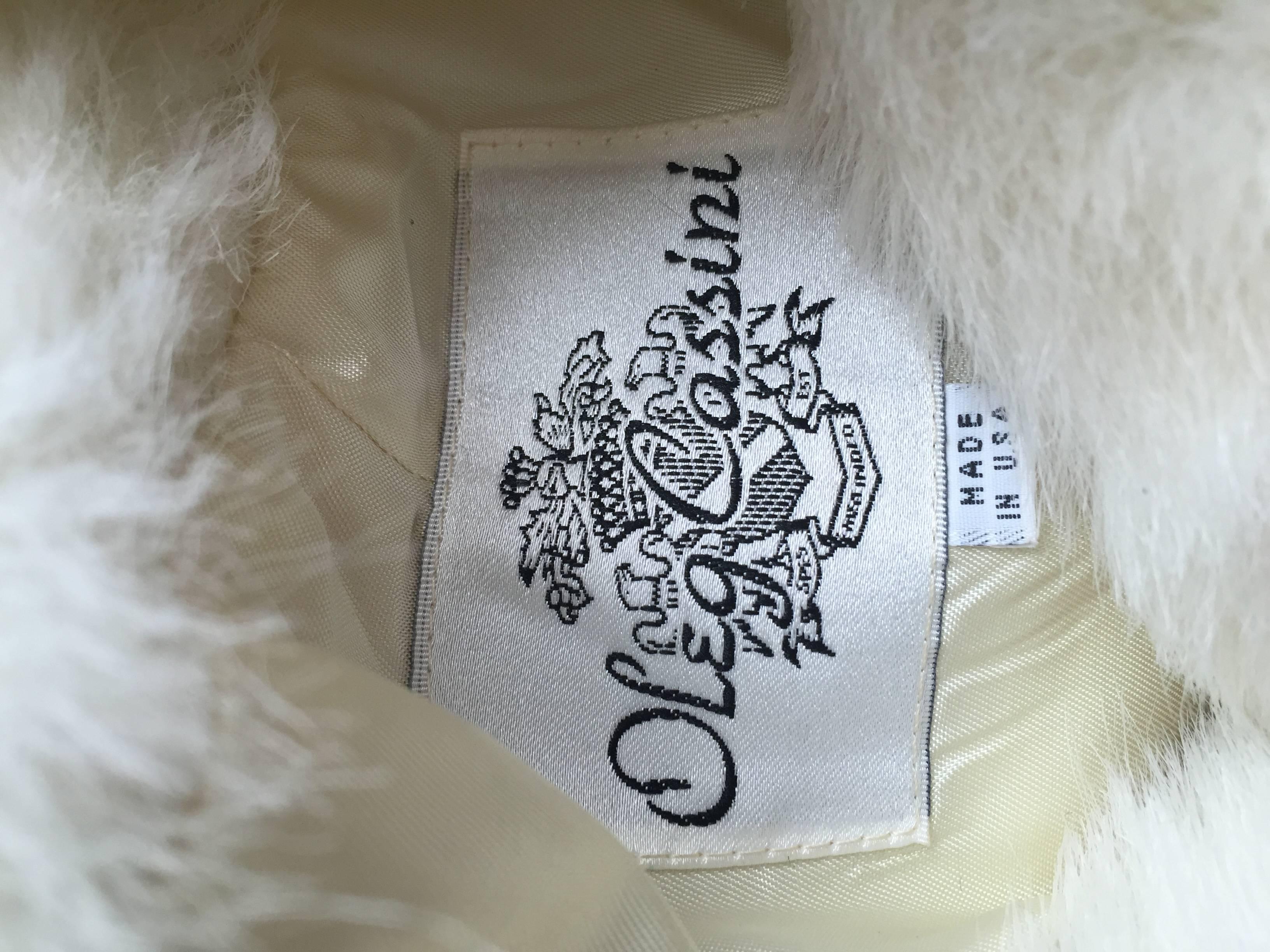 Vintage Oleg Cassini Winter White Faux Fur ' Pom Pom ' Jacket Coat  For Sale 1