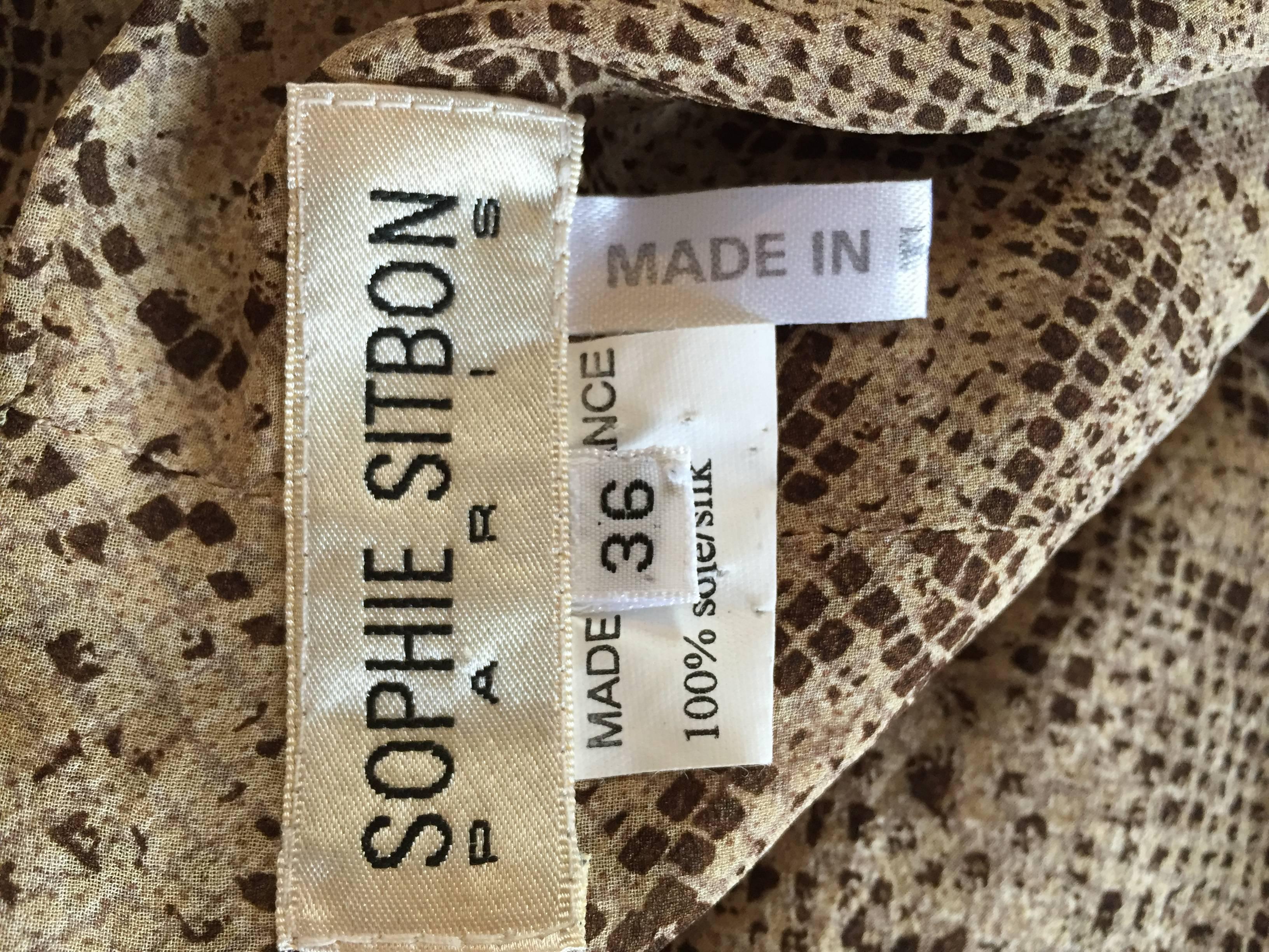 Extraordinary Vintage Sophie Sitbon Snakeskin Python Print Silk Halter Top Shirt 4