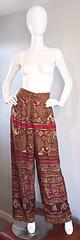 Amazing Vintage Christian Lacroix 1990s High Waisted Ethnic Snake Wide Leg Pants