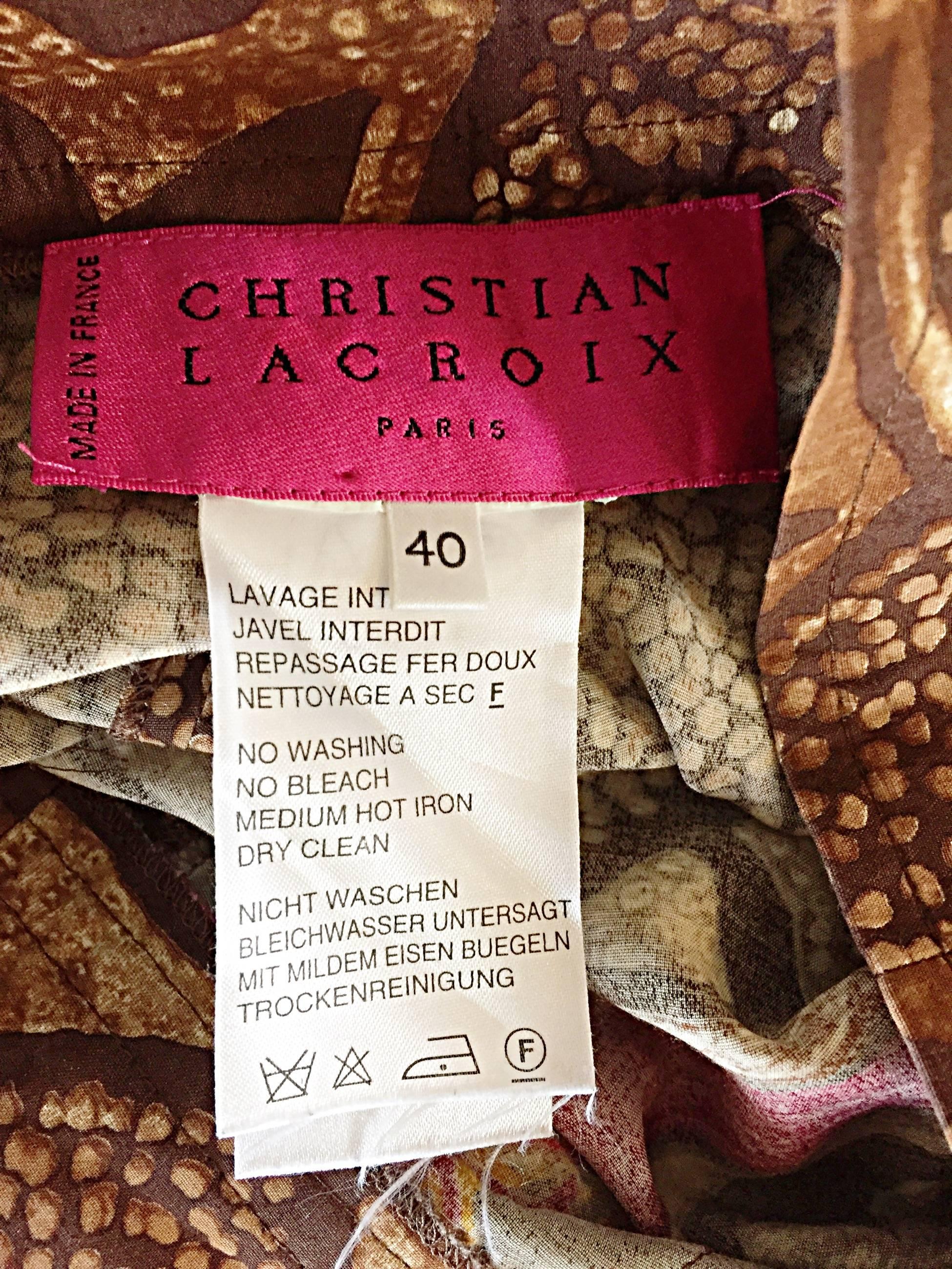 Erstaunlich Vintage Christian Lacroix 1990er Jahre hoch taillierte Hose mit weitem Bein aus ethnischer Schlangenhaut im Angebot 2