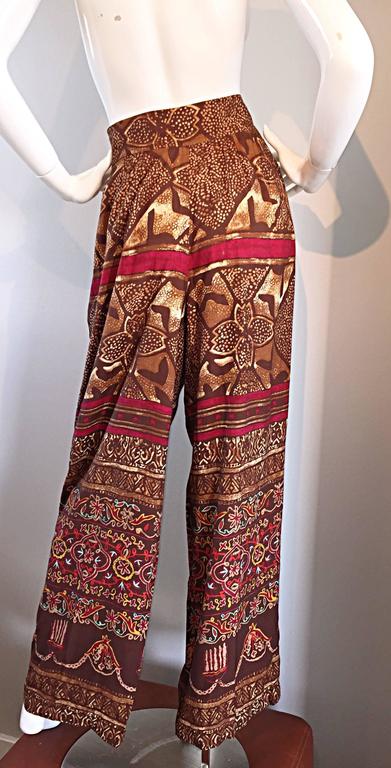 Amazing Vintage Christian Lacroix 1990s High Waisted Ethnic Snake Wide ...