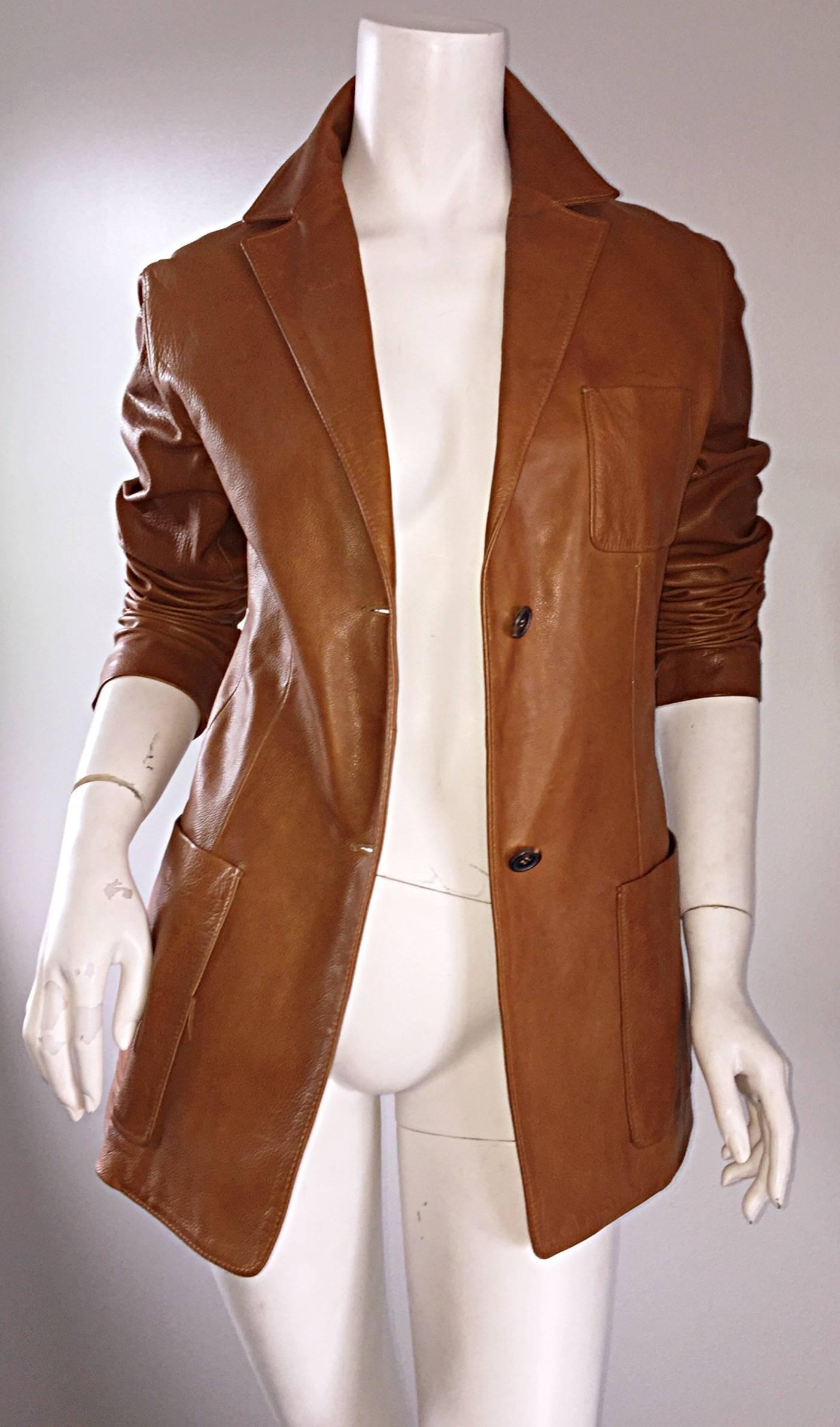 jil sander vintage leather jacket