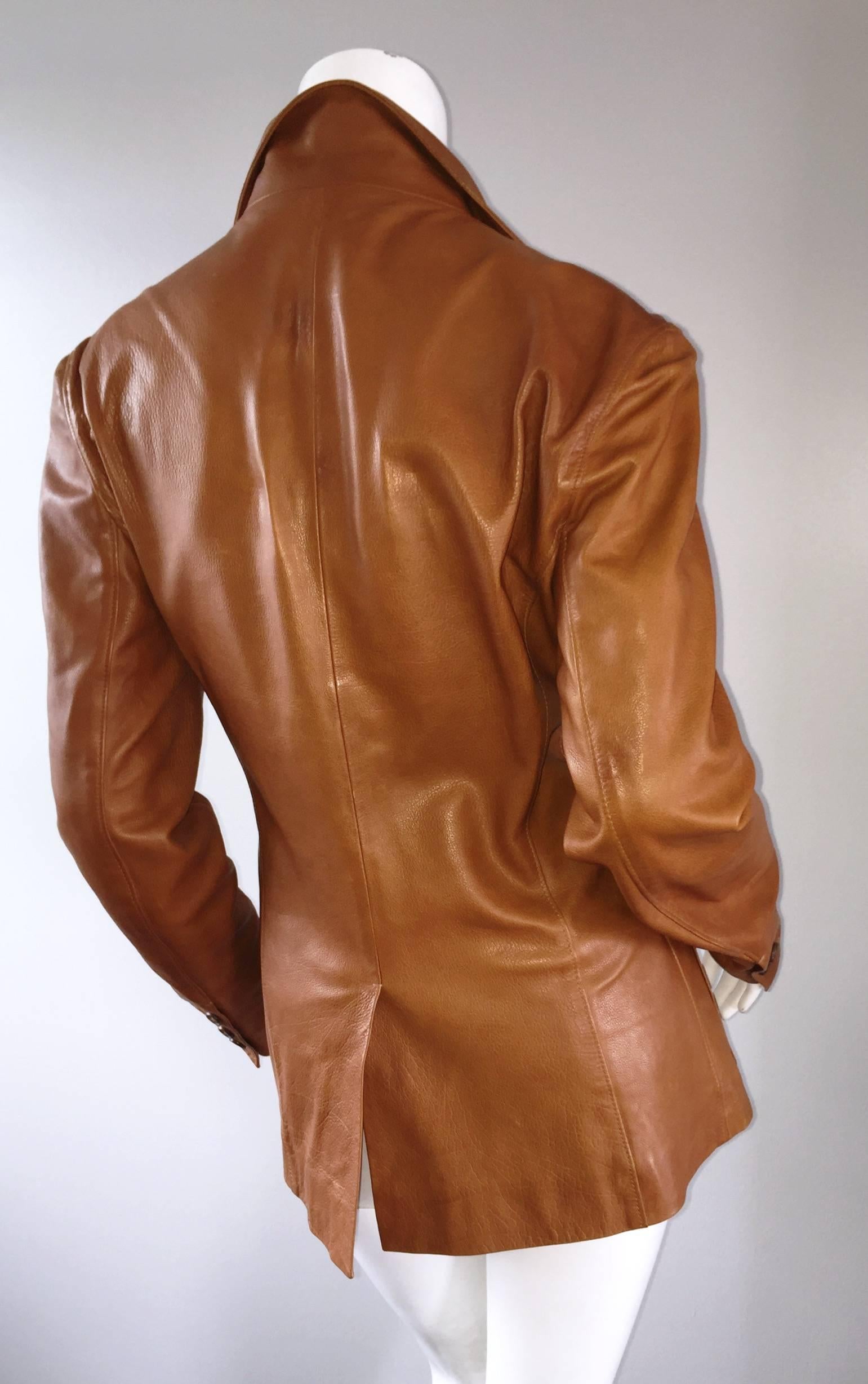 jil sander leather blazer