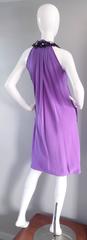 Chic Pamella Roland Light Purple Lilac Beaded Bib Collar Bubble Grecian Dress