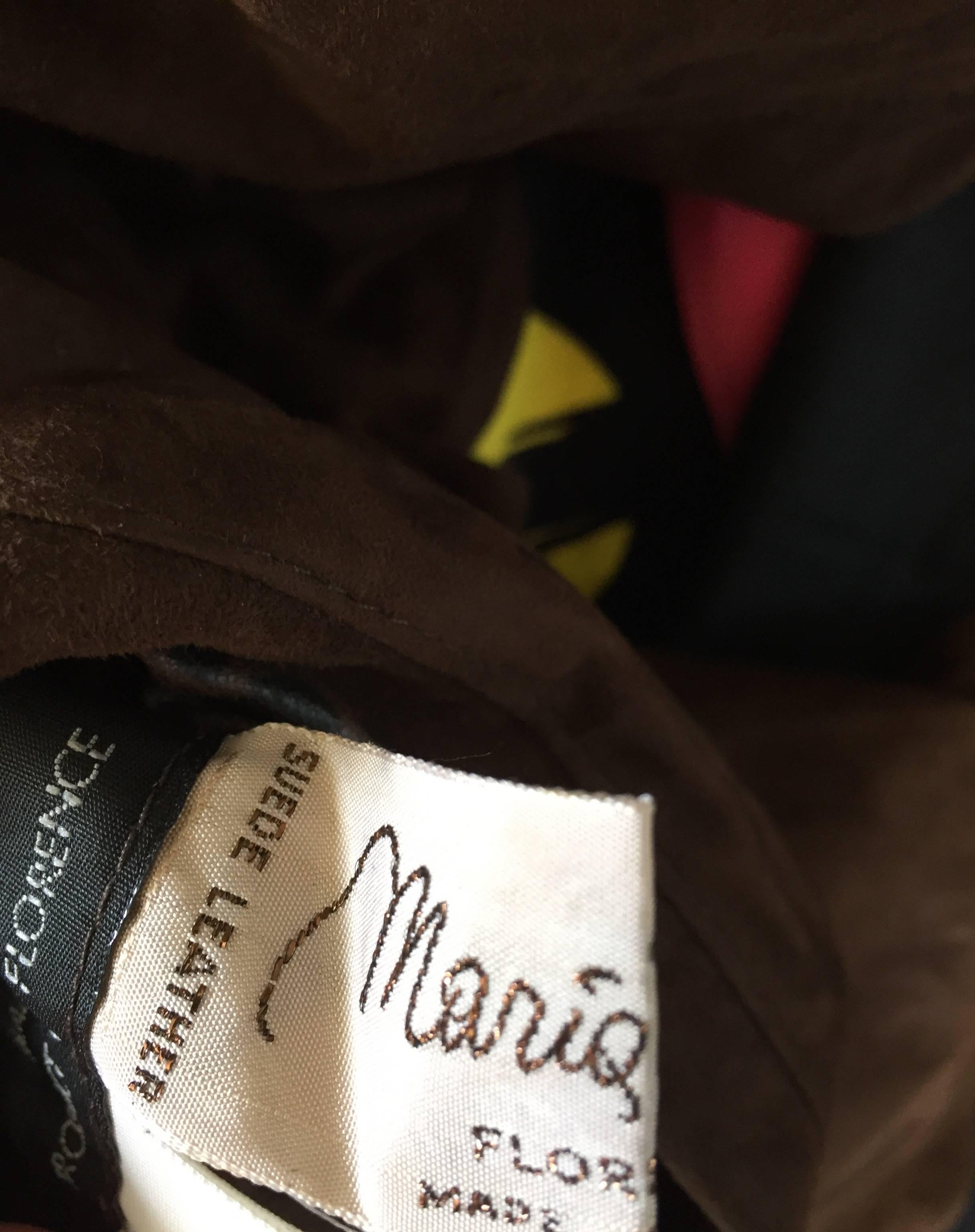 Vintage Mario Vittorio Reversible Leopard Brown Suede Belted Trench Jacket 4