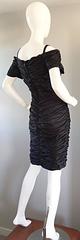 Sexy Vintage 1990s 90s Black Ruched Off - Shoulder Body Con Little Black Dress