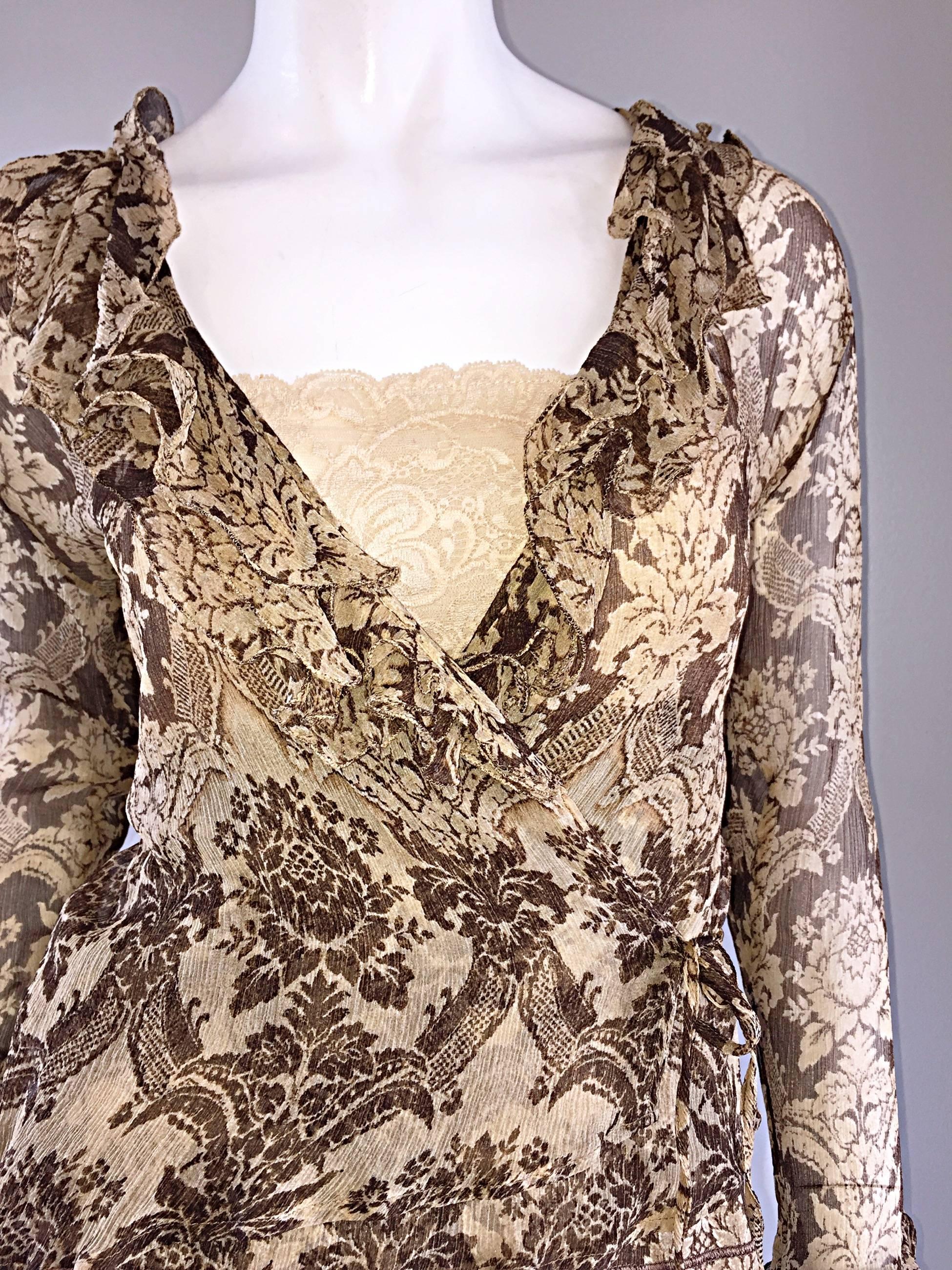Amazing Vintage Roberto Cavalli Regal ' Victorian Lace ' Silk Blouse & Cardigan  3