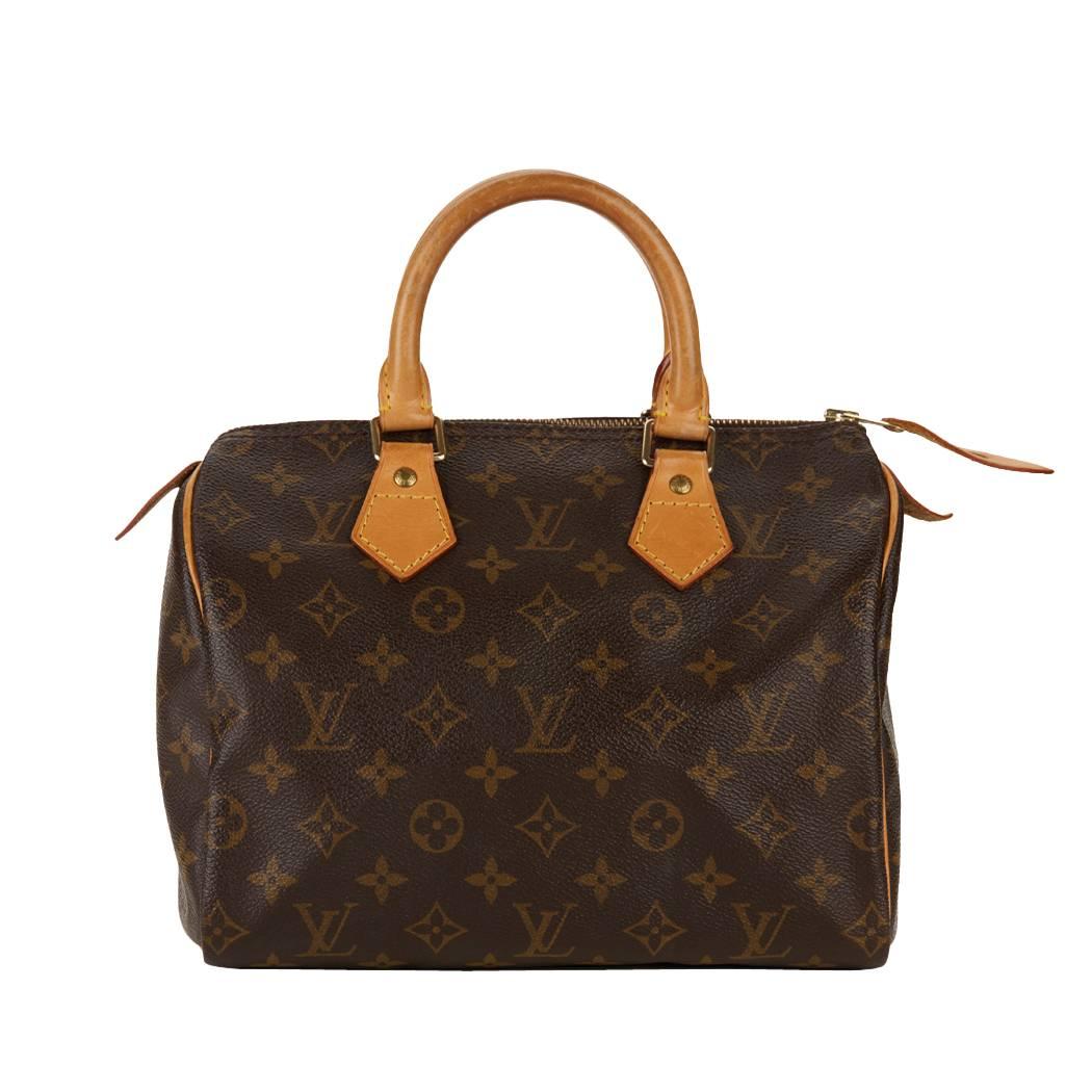 1990s Louis Vuitton Brown Classic Monogram Canvas Speedy 25