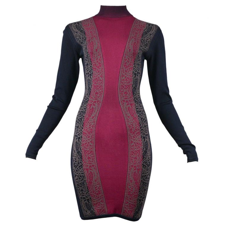 Alaia Fuchsia Knit Dress For Sale at 1stdibs