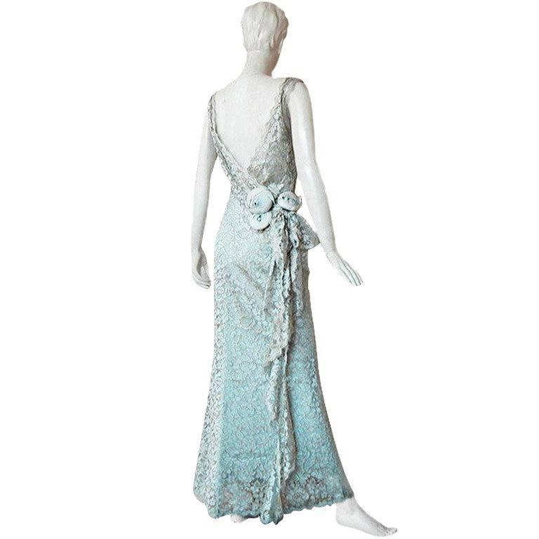 John Galliano Gloriously Gatsby Delightfully Dior Chantilly Lace Evening Dress For Sale