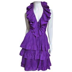 John Galliano for Christian Dior 2009 Plunge Silk Halter Dress
