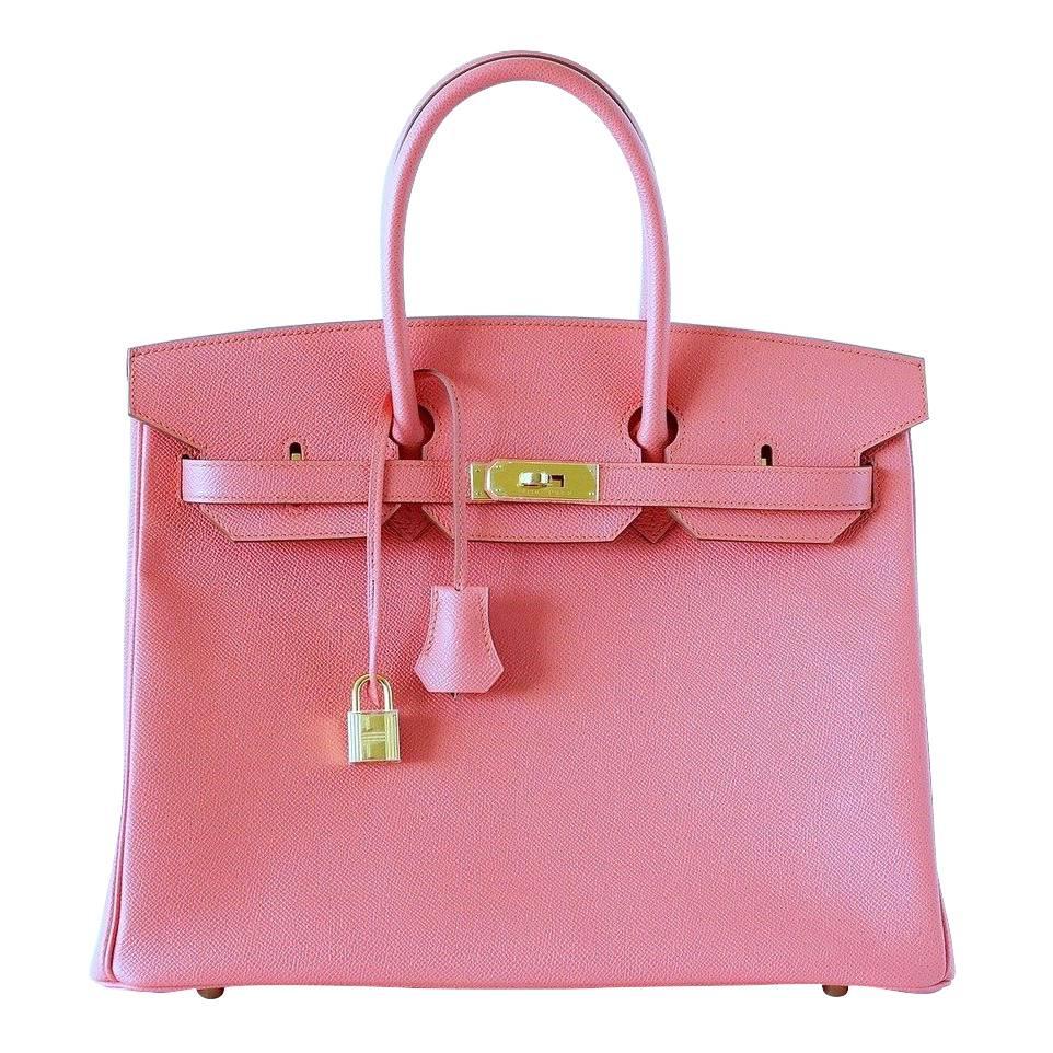 Hermes Birkin 35 Bag Rare Flamingo Pink Gold Hardware