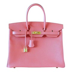 Hermes Birkin 35 Sac Rare Flamingo Pink Gold Hardware