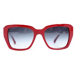 Chanel Red/Lucite Square Sunglasses