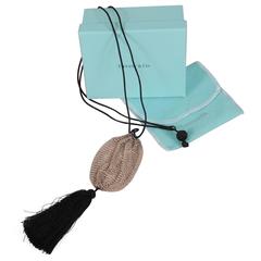 Rare Elsa Peretti for Halston Tiffany & Co. Mini Sterling Bag & Tassel Necklace