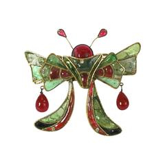 Massive Maison Gripoix  Butterfly Brooch