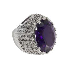 Amazing Amethyst Faux Diamond Knuckle Duster Cocktail Ring 12