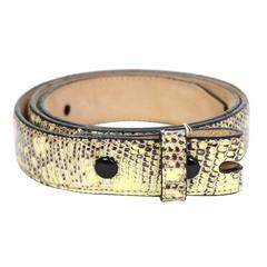 Kieselstein-Cord Black & Cream Lizard Skin Belt Strap sz 80