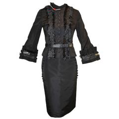 NWT A/W 2002 Alexander McQueen Met Savage Beauty Fringe Jacket Skirt Suit 12