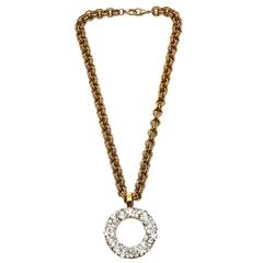 1980s Guy Laroche Spectacular Gold and Crystal Necklace 4