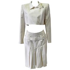 Very Rare Claude Montana Zip Space Age Inspired Skirt Suit