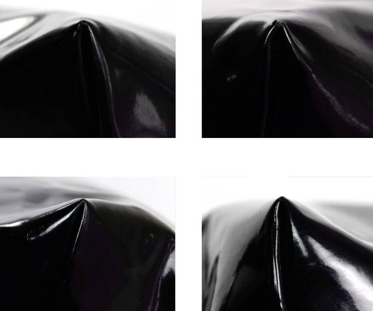 Chanel Black Vinyl XL Coco Cabas Tote Bag SHW For Sale at 1stDibs