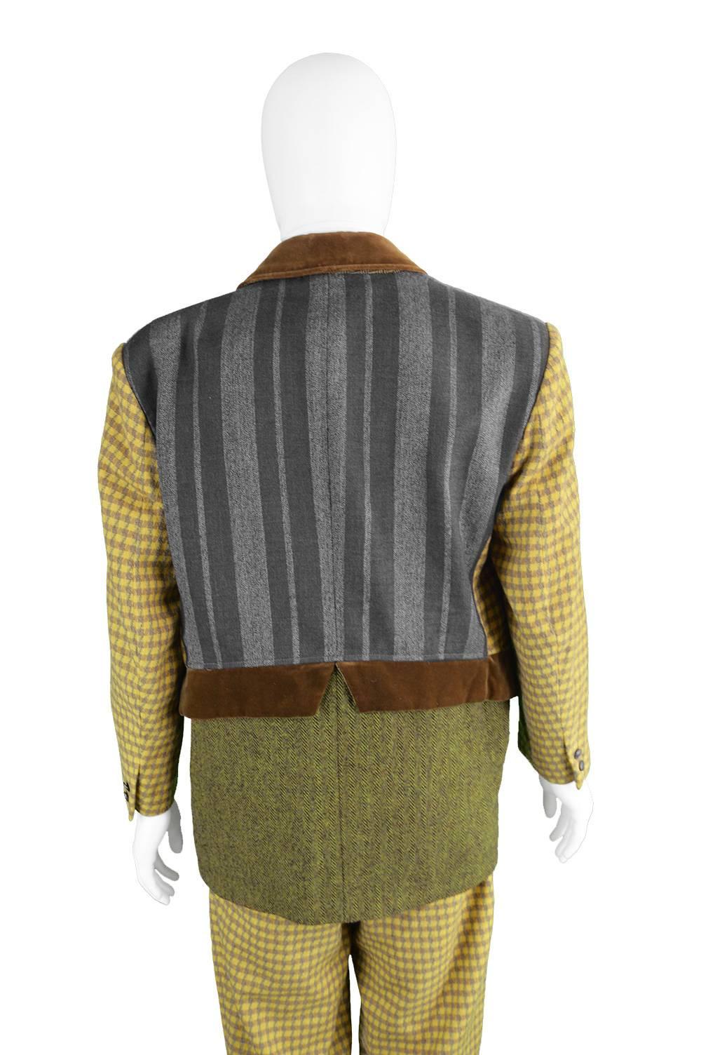 Brown A/W 1985 Kansai Yamamoto Vintage Avant Garde Unisex Tweed Suit 