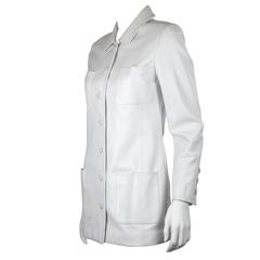 Chanel Boutique 1996P White Lambskin Classic Jacket FR40 Never Worn 7