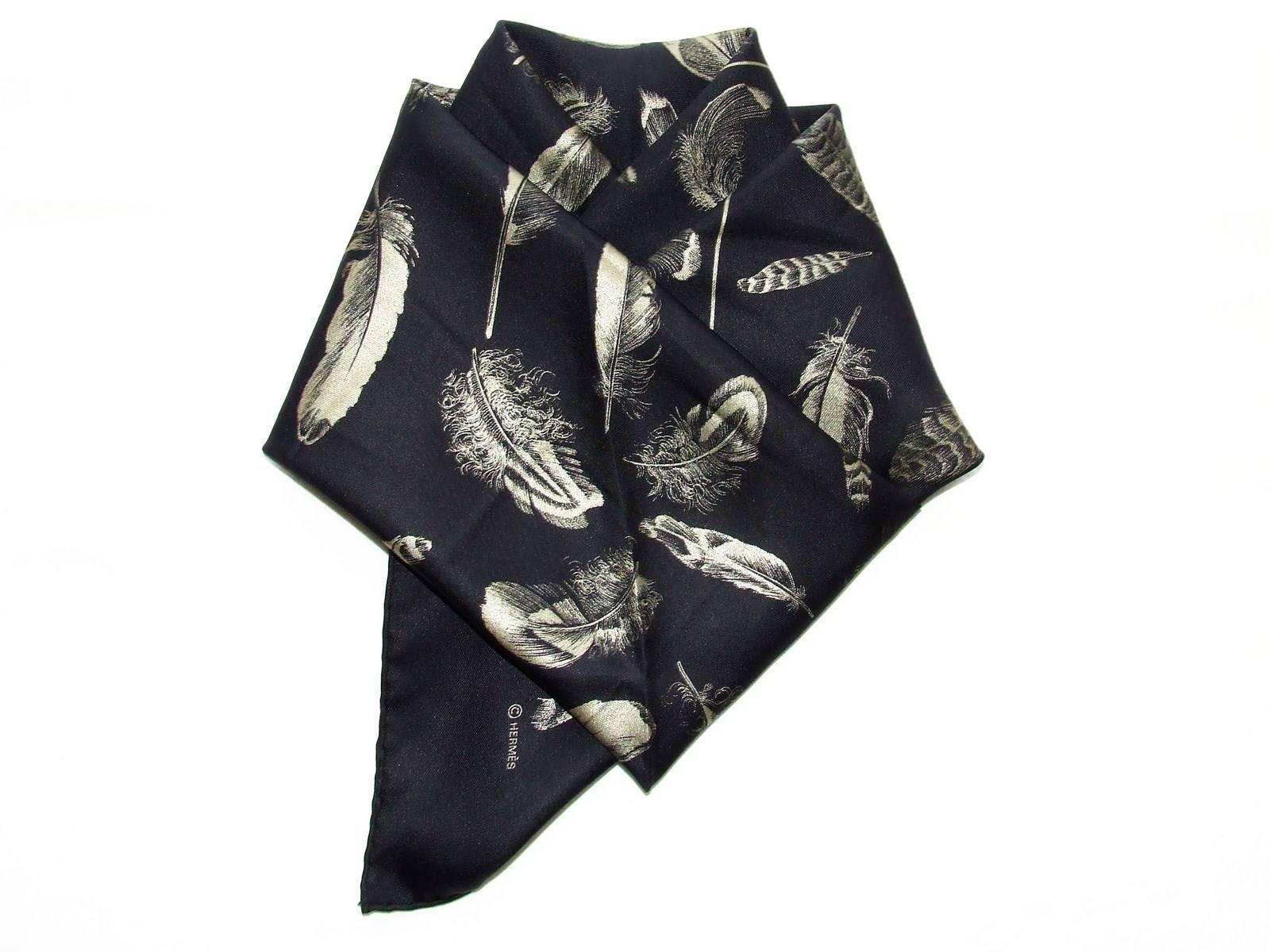 hermes feather scarf