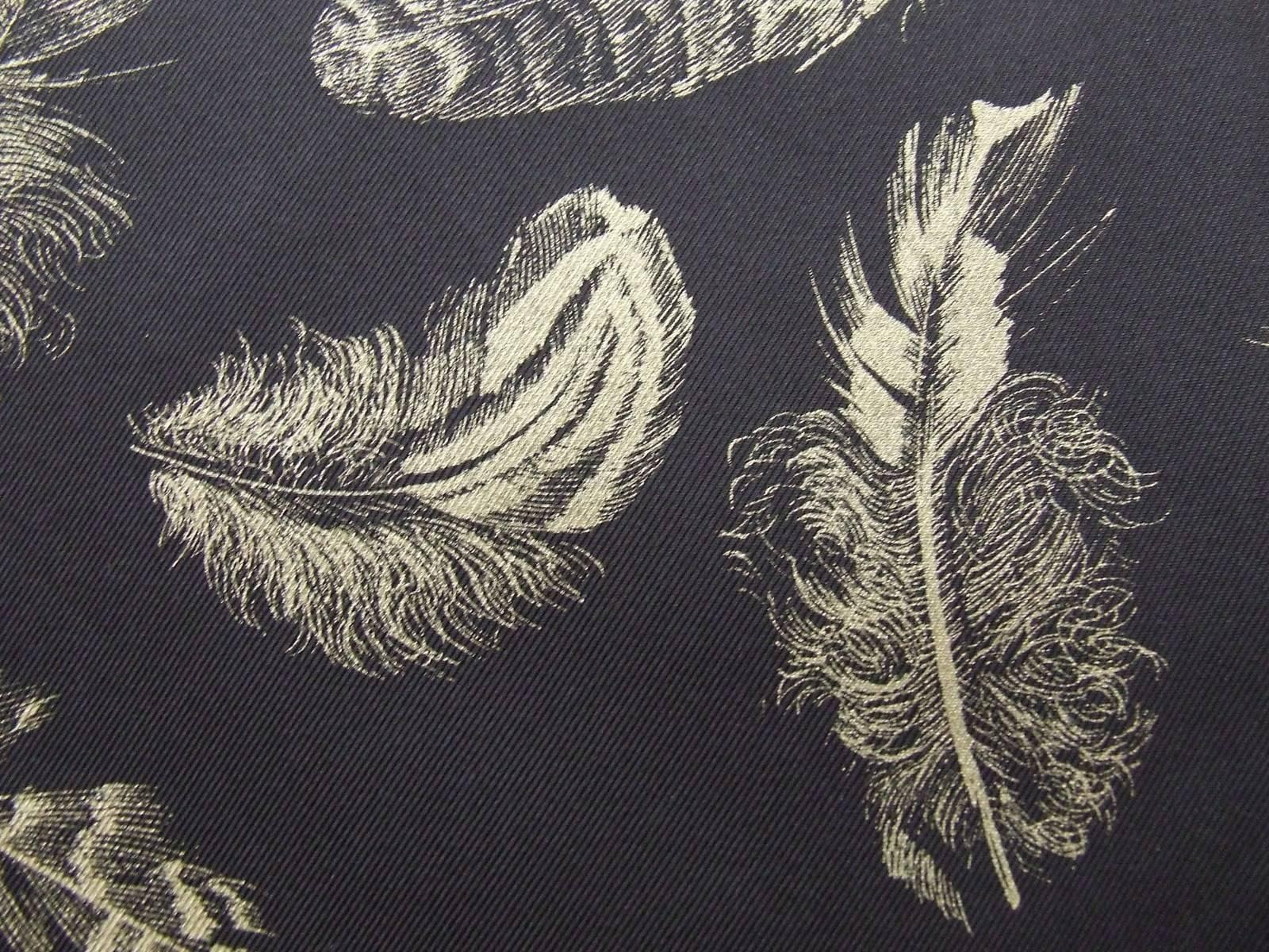 Gray Hermes Silk Scarf Plumes Feathers Black Gold 90 cm