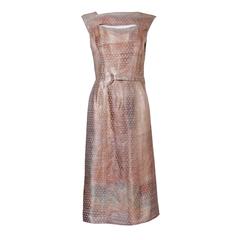 Retro 1960s Fontana Sisters Haute Couture Metallic Cocktail Dress