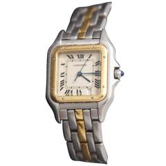 Cartier silver and gold watch 