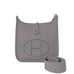 Hermes Etain Evelyne Tin Grey Gray PM Clemence Messenger Leather Bag