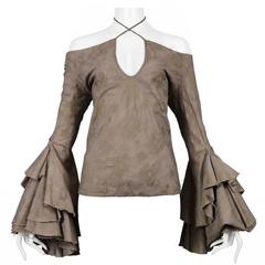 Alexander McQueen Off The Shoulder Ruffle Top 2002 9