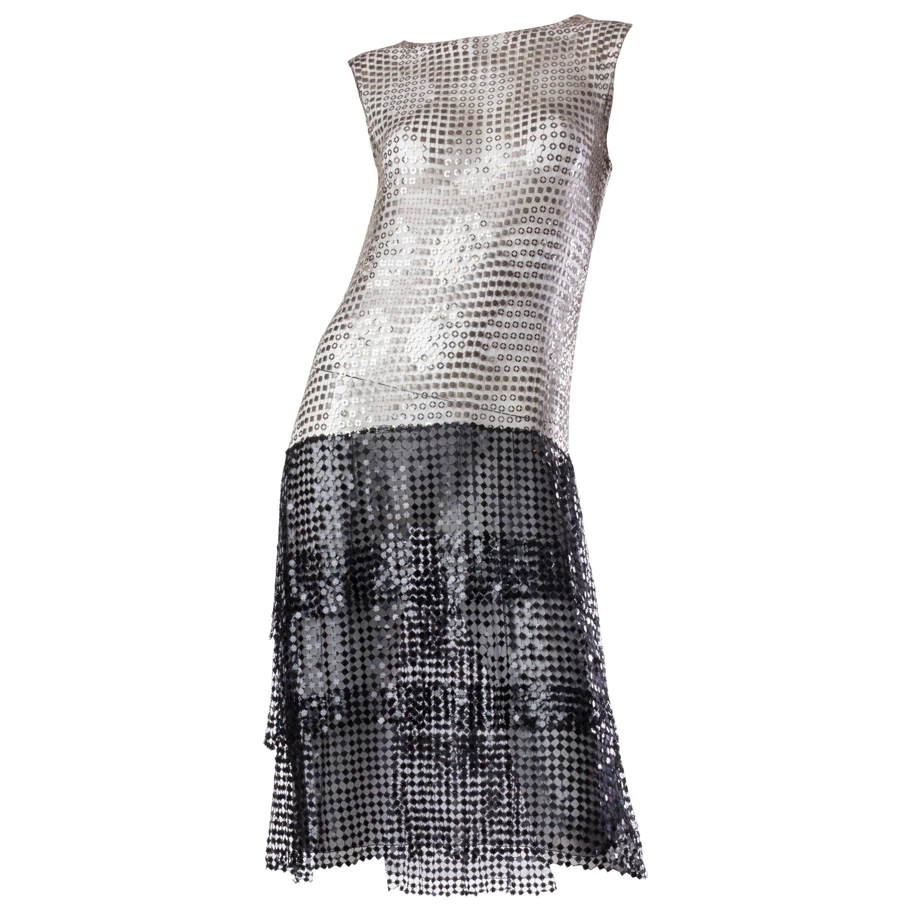 Spectacular 1920s Art Deco Sequin Net Dress