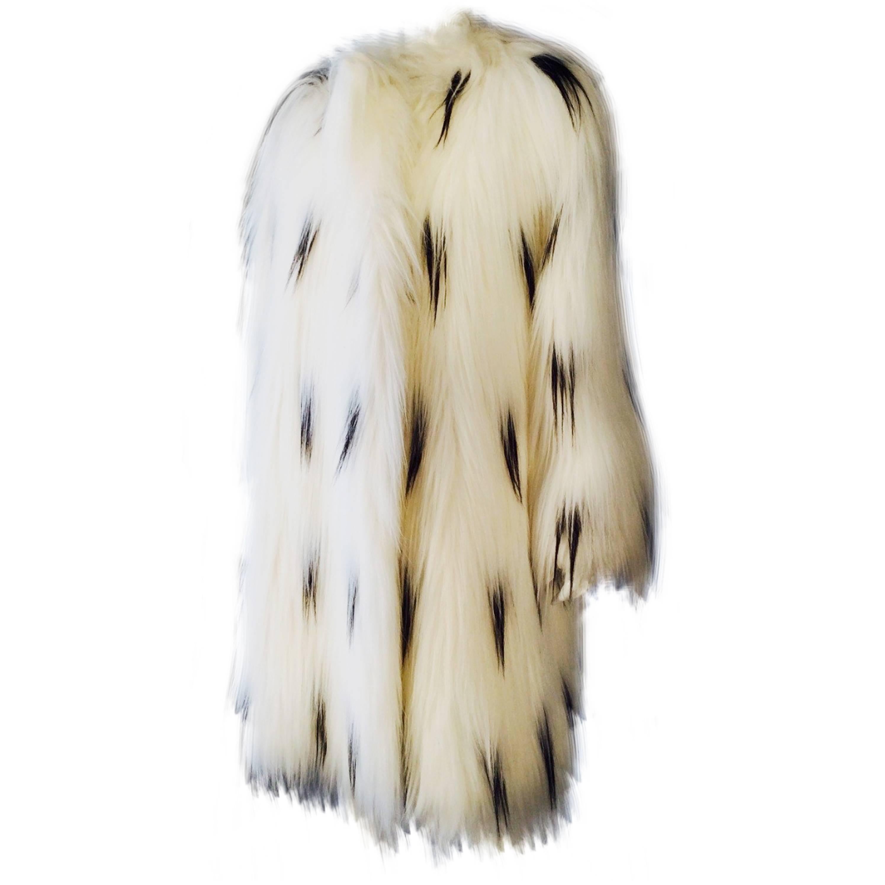 Pauline Trigere Faux Monkey Fur Coat ca.1980