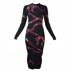 Alaia Black & Pink Ribbon Knit Dress 1992