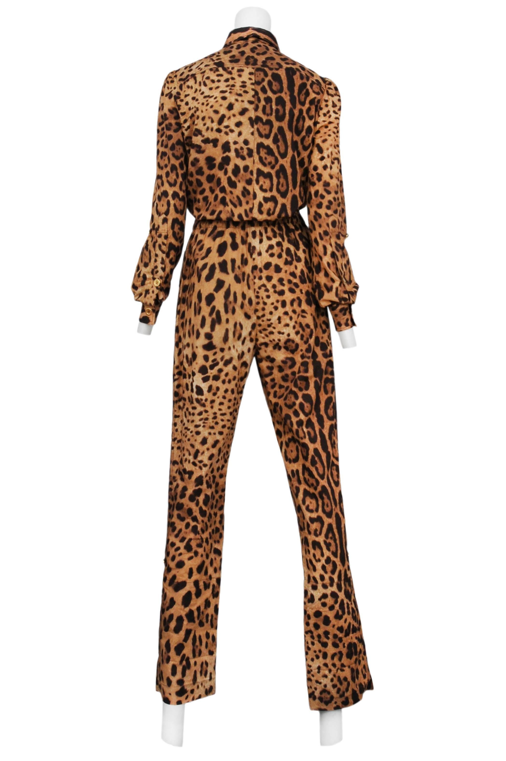 Dolce Leopard Jumpsuit In Excellent Condition In Los Angeles, CA