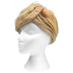 1960s Christian Dior Bouclé and Painted Feather Chapeaux