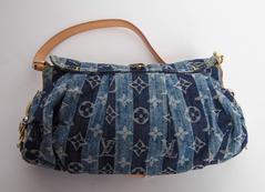 Limited Edition Blue Denim Monogram Pleaty Raye