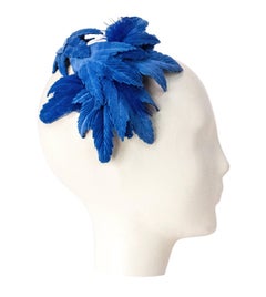 50s Blue Flower Cocktail Hat