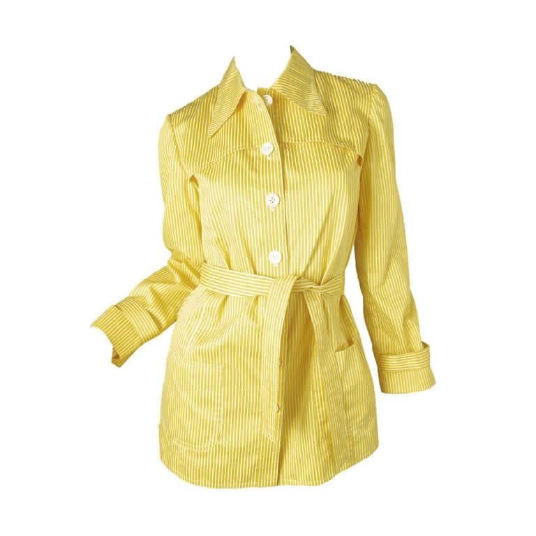 1970s Valentino yellow and white striped cotton jacket