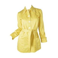 Vintage 1970s Valentino yellow and white striped cotton jacket