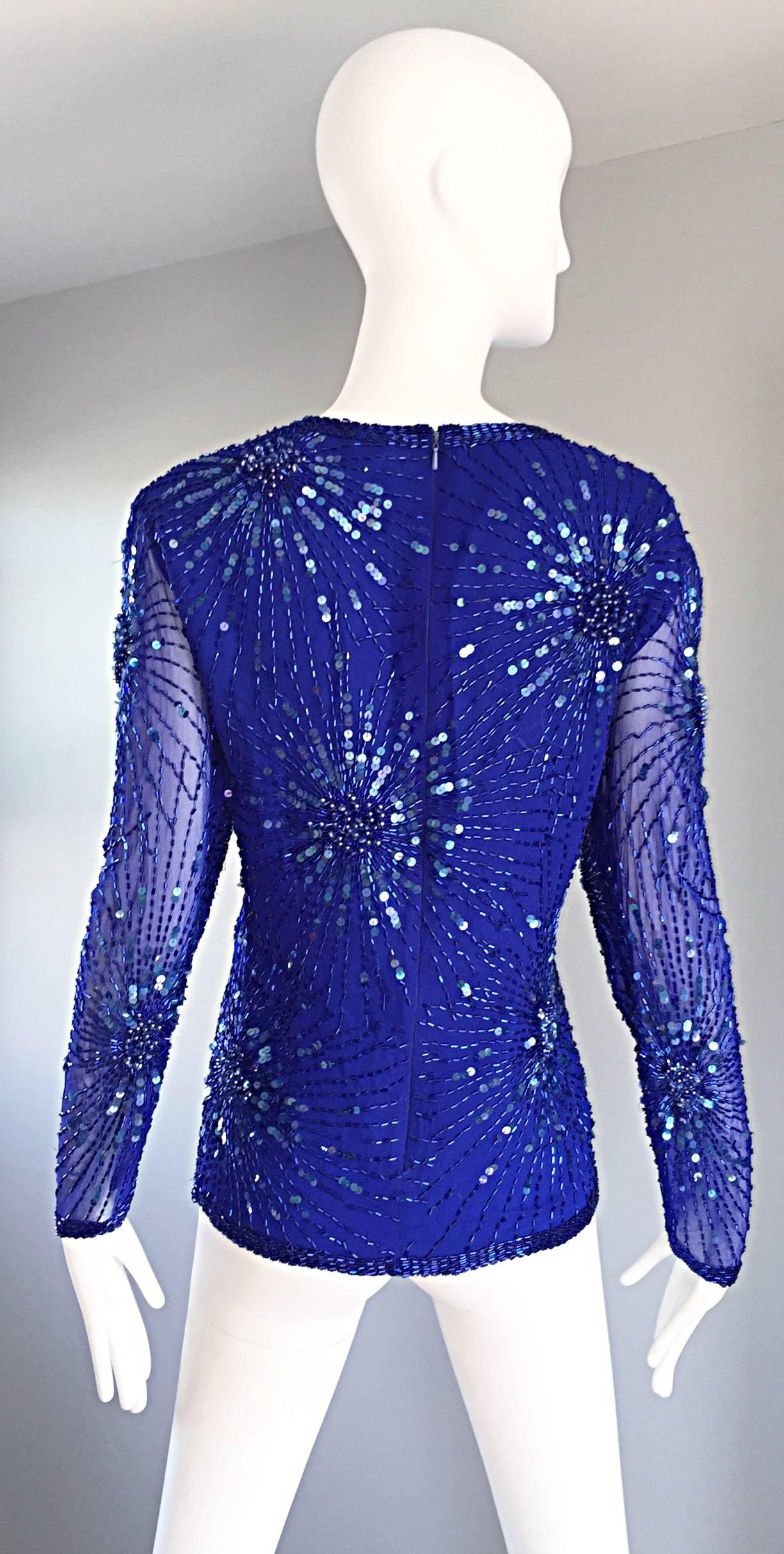 royal blue sequin tops