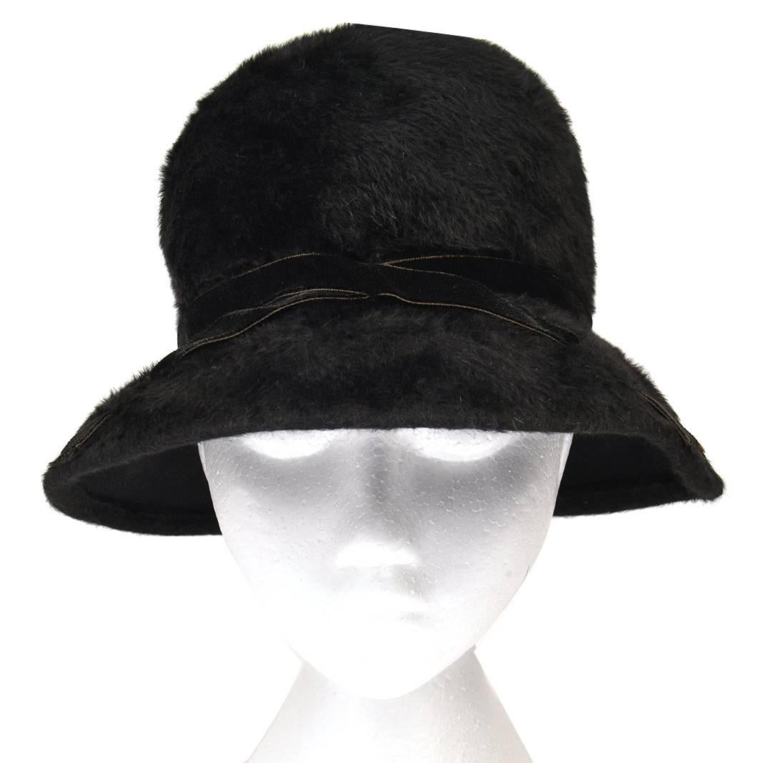 Mr. John Classic Black Faux Fur Hat, 1970s 